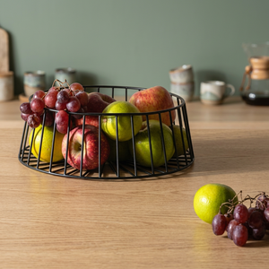 <b>Round</b> Metal Fruit <b>Basket</b> Iron <b>Storage</b> Container Minimalist Kitchen Decor Durable Welded Design - Product Image 2