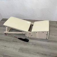 Équipement de studio : Reformer Pilates, Banc de méditation pliable pour yoga et position tête en bas, Chaise d'étirement en bois pour musculation