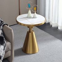Table d'appoint en métal Rock Board pour salon, chambre et petit appartement, table de chevet ronde mobile, facile à nettoyer