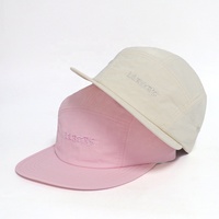 Casquette de camping personnalisée à 5 panneaux, séchage rapide, couleur unie, avec logo brodé, non structurée, imperméable, pour la randonnée en extérieur, faible MOQ