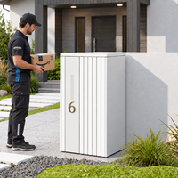 Boîte à colis extérieure autonome de grande taille en acier galvanisé, antivol, étanche, avec serrure à clé, boîte aux lettres personnalisée avec service postal