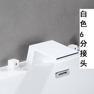 Three Hole Split Faucet 1 Inch Black Brushed Waterfall Bath Shower Faucet <b>Ceramic</b> Valve Core - Product Image 2