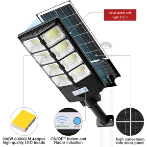 Réverbères menés solaires professionnels de 300W 600W 900W extérieur imperméable Ip65 tout dans un réverbère