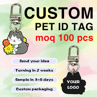 Cat Tag Benutzer definiertes Logo Hund Halskette Hund Katze Identifizierung Haustier ID Tags Silikon Qr Code Haustier ID Tag Benutzer definiert