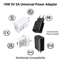 Shenzhen Lvxiangyuan Vente en gros OEM Chargeur mural USB 5V 2A Prise US EU UK AU Adaptateur universel Charge rapide UL CE pour téléphone portable