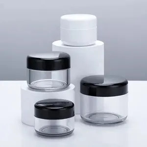 3oz 5 oz 8 oz 50ml 100ml Gommage cosmétique Pe PE-HD Acrylique Pot ovale en plastique Bouchon à vis en aluminium Pot en plastique pour lotion crème pour le visage