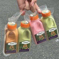 Bouteille de boisson vide en PET de 300ml 500ml en gros, bouchon inviolable pour jus, lait, café glacé