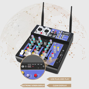 KAIKA-Mezclador pequeño <span class=keywords><strong>con</strong></span> micrófono inalámbrico integrado, <span class=keywords><strong>tarjeta</strong></span> <span class=keywords><strong>de</strong></span> <span class=keywords><strong>sonido</strong></span> para ordenador, guitarra, USB, mezclador <span class=keywords><strong>de</strong></span> audio <span class=keywords><strong>de</strong></span> 4 canales, 2 unidades, 2 unidades - Product Image 3