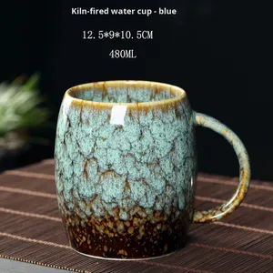 European Retro Eco-Friendly <b>Ceramic</b> <b>Mug</b> Flower Pattern Kiln-Turned Glaze Reusable Personalized Gift for Back to School - Product Image 2