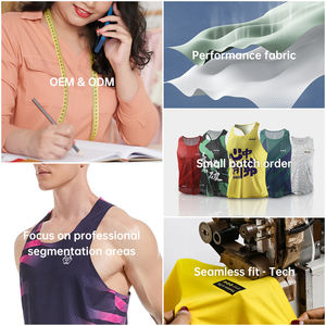 Custom Running Singlet Lichtgewicht Marathon Tanktop Ademend Workout Mouwloos Shirt Heren Geweven 100% Polyester Printpatroon - Product Image 5