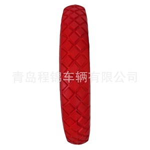 ยางรถเข็นเฉิงจิน ขนาด 13 นิ้ว ทำจากโพลียูรีเทนสีแดง สำหรับรถเข็นมือ - Product Image 2