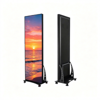 Écran d'affichage numérique LED vertical d'intérieur 640x1920mm, imperméable, mural vidéo LED mobile P2.5, affichage LED sur pied
