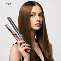 Lisseur électrique à revêtement céramique personnalisé Torlin, ions négatifs, maintien de l'humidité, lisseur pour cheveux africains