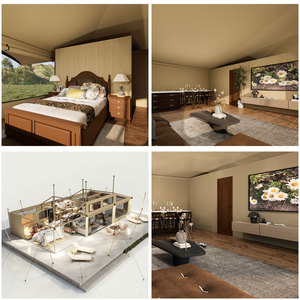 Carpa de Lujo Impermeable para Acampar al Aire Libre, Casa Prefabricada Retráctil para Glamping con Baño RT87 Nuestra Pr - Product Image 5