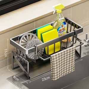 Étagère de rangement de cuisine 23 cm, égouttoir, organisateur d'évier pour produits de nettoyage, rangement sur comptoir - Product Image 5