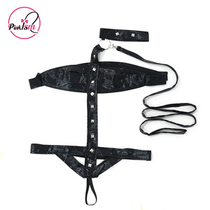 Indumenti Cosplay in pelle Sexy da donna in pelle <span class=keywords><strong>BDSM</strong></span> che flirta in uniforme Bondage Role Play biancheria intima intrecciata con copertura del capezzolo scavata - Product Image 5
