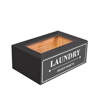 Distributeur de feuilles de sèche-linge de style ferme Conteneur rectangulaire en bois rustique pour décor de buanderie moderne
