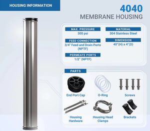 ตัวเรือนเมมเบรน RO แบบไร้รอยต่อ Meigu 4040 SS304 พร้อมข้อต่อ <span class=keywords><strong>Victaulic</strong></span> แบบเปิดเร็ว ป้องกันการกัดกร่อน สำหรับการบำบัดน้ำกร่อย - Product Image 5
