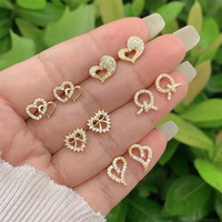 Nouvelles dames à la mode diamant intégré Zirconium clous d'oreille cuivre plaqué or 18 carats multi-style tenue quotidienne cadeau bijoux