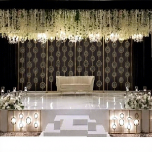ฉากหลังโลหะทันสมัยสำหรับงานแต่งงานบนเวที ปรับแต่งขนาดและสีได้ ตกแต่งงานเลี้ยงรับรองอย่างหรูหรา แคลิฟอร์เนีย - Product Image 1
