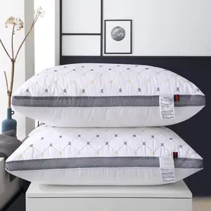 5 estrellas Travesseiro personalizado Micro fibra acolchado pluma seda Beckham Hotel colección cama almohada estándar para dormir tamaño Queen