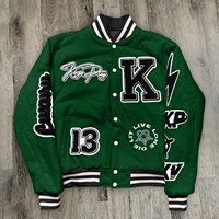 Veste de baseball en chenille avec logo personnalisé, style streetwear, hip-hop, veste universitaire, veste pour homme, coupe-vent, écologique