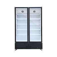 Réfrigérateur commercial vertical à porte vitrée, refroidissement par air, pour boissons, 2 ou 3 portes, vitrine réfrigérée pour supermarché