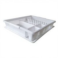 Égouttoir à vaisselle en plastique, support de rangement en plastique pour assiettes, bols et couverts