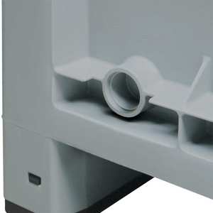 Palettenbox Mit 4 Gummi-Lenkrollen Ø 120 Mm, Grau, 1200x800x1000 Mm, Boden/Wände Geschlossen, Tragkraft 250 kg - Product Image 2