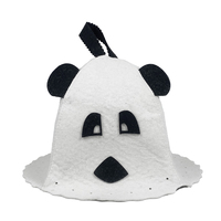 Mantente fresco y adorable como un panda en el spa más moderno con este gorro de fieltro de lana pura para sauna.