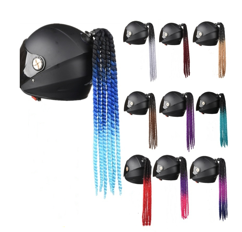 fake braid for motorcycle helmet Psc Pigtail Ponytail Bicycle Braids Hair Tails Any Helmets Decorations Cup Reusable : Sports & Outdoors Stand out on the road with our New Motorcycle Helmet Braids Wig for Women 1 Pc 20 Inches Red