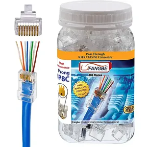 FTTH Cat 6 conectores RJ 45 Cat 6 SFTP UTP cắm đi qua EZ pha lê đầu - Product Image 2