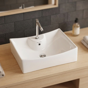 Lavabo de table en céramique décorative de qualité export, en porcelaine, pour lavage des mains, provenant d'Inde, article sanitaire, à poser sur comptoir - Product Image 2