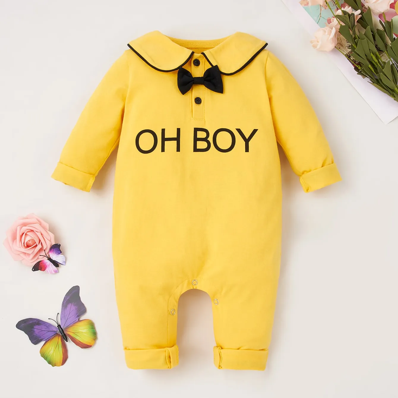 Wholesale spring long sleeve cotton fabric infant/toddlers baby romper