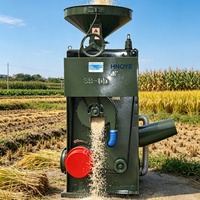 Machine à décortiquer le riz compacte et portable, à moteur diesel, pour utilisation en ferme rurale