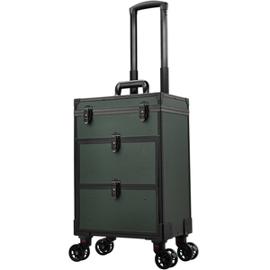 Rolling <b>Makeup</b> <b>Case</b> Storage Drawer Small Bag Travel Cosmetic Train <b>Case</b> with wheels Salon Barber Suitcase Beauty Cart Trunk - Product Image 1