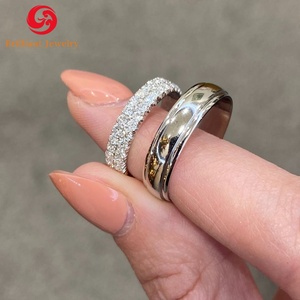 Vendita calda personalizzata 10k 14k 18k originale oro puro Moissanite diamante matrimonio anello di fidanzamento <span class=keywords><strong>coppia</strong></span> per donna uomo - Product Image 3