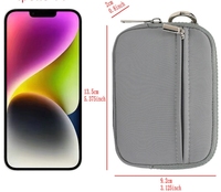 Portefeuille de voyage unisexe en nylon avec fermeture éclair, mini sac à poignet personnalisé avec logo, multi-poches, fenêtre d'identification, étanche, en polyester