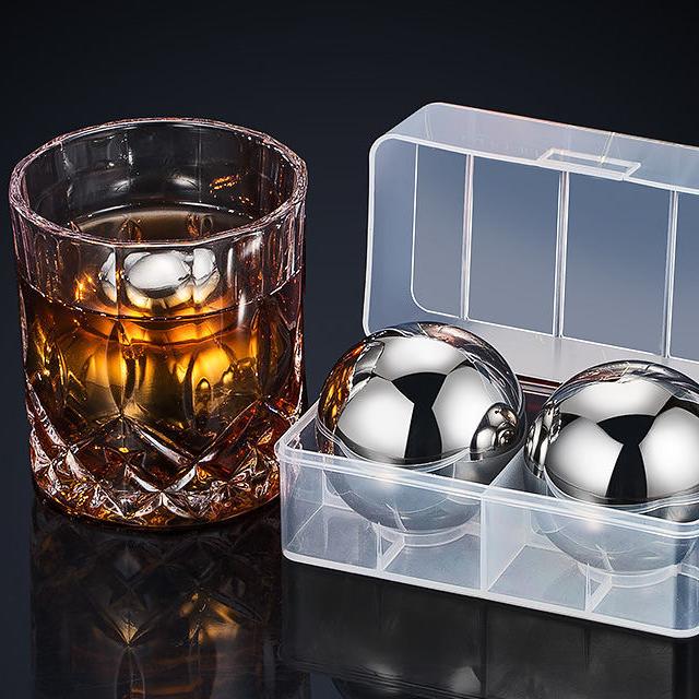 Шарики для виски WS, уникальные Серебристые шарики из нержавеющей стали для подарка на день рождения, юбилей, дедушка, Крутые гаджеты