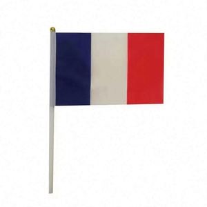 Promotional Double Sided Printed Design All Countries France <b>Mini</b> <b>Hand</b> Waving Flags Polyester Custom Logo Portable for Events - Product Image 1