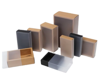 Boîte à tiroir carrée transparente en carton pour savon artisanal, fleurs, thé, chaussettes, sous-vêtements, emballage cadeau, recyclable, logo imprimé