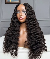 Perruque U-part à ondulations profondes et lâches, densité 200%, 100% cheveux humains vierges bruts, extension de cheveux bouclés, facile à porter, haute qualité, aspect naturel