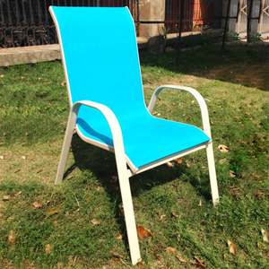 Personnalisé moderne simple 4 couleurs extérieur jardin confortable pas cher structure en métal chaise en bandoulière - Product Image 3