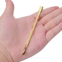 Repousse cuticules en acier inoxydable couleur or, outil de pédicure et de manucure, lime à ongles, peau morte, accessoire pour Nail Art