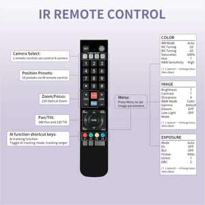 Feelworld usb10x 4k <span class=keywords><strong>ptz</strong></span> מצלמת IP <span class=keywords><strong>usb</strong></span> 1080p מעקב אוטומטי 10x זום oem במפעל ישיר למעקב ממשלתי ספורט - Product Image 5