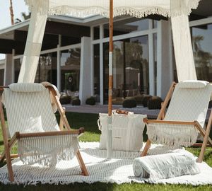 Ensemble de chaises de plage en bois rose de luxe 2026 avec sac isotherme personnalisé, chaises de plage pliantes et <span class=keywords><strong>parasol</strong></span> avec franges - Product Image 6