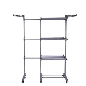 Üç Katlı Uzatılabilir Katlanabilir Metal X Şekilli Askılık Yerden Tasarruf Sağlayan Giysi Kurutmalığı Ev Tipi Ayaklı Havlu Askılığı - Product Image 5