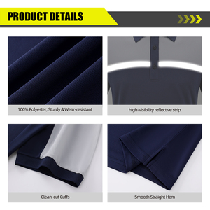 Chemises <span class=keywords><strong>polo</strong></span> de travail réfléchissantes personnalisées, séchage rapide, polyester, uniformes d'entreprise, vêtements d'équipe - Product Image 3