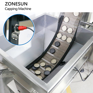 ZONESUN Automatic Pepper Chilli Sauce Curry Paste Glass <b>Jam</b> <b>Jar</b> Round PET Bottle Metal Twist Off Lid Caps Screw Capping Machine - Product Image 3