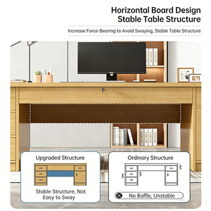 Escritorio Moderno, Duradero y Ergonómico para <span class=keywords><strong>Oficina</strong></span> en Casa con Archivador con Cerradura y Estructura de Madera Resistente para Trabajo Remoto y Estudio - Product Image 6